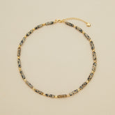 Handmade Speckled Stone Bead Necklace